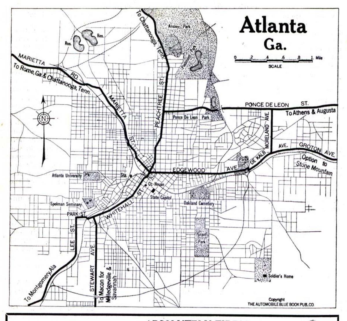 la carte de Atlanta, en Géorgie