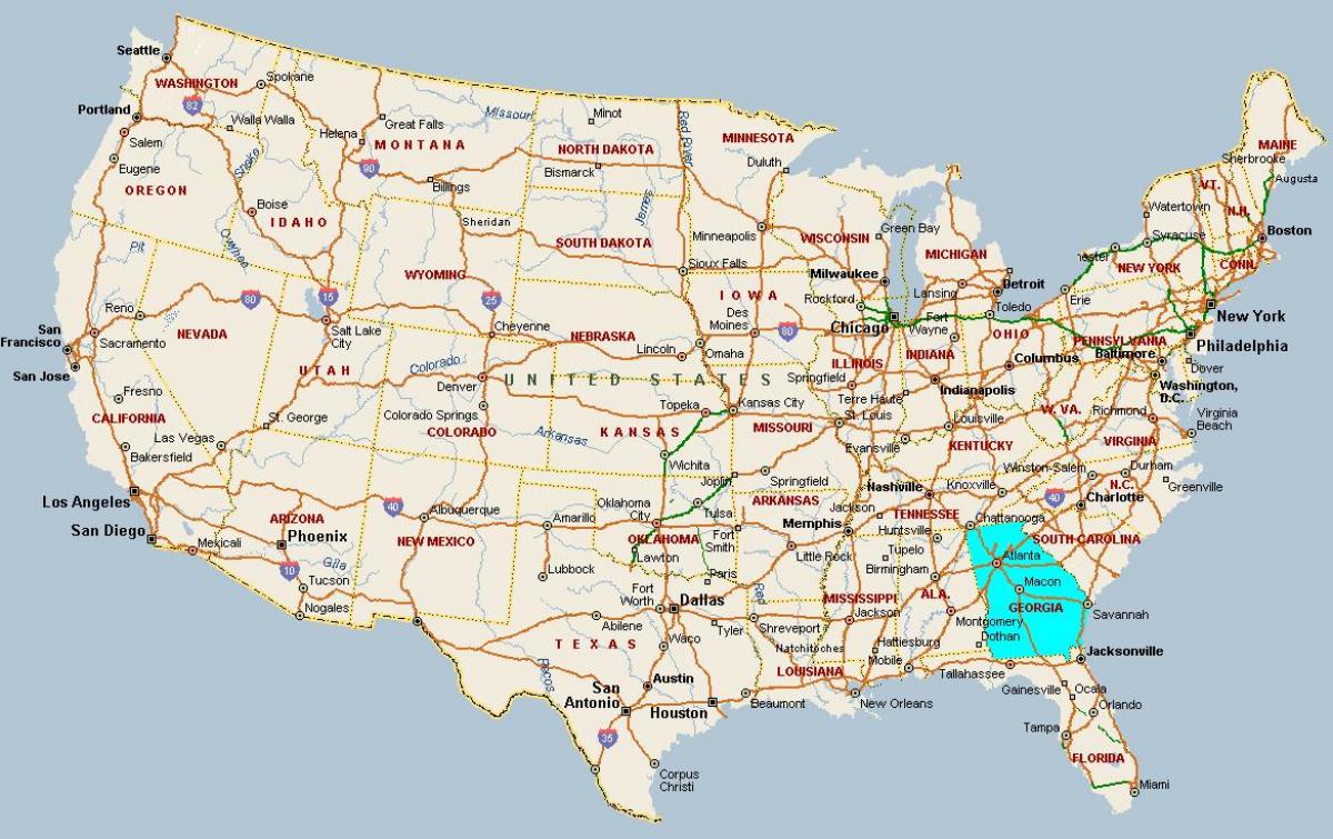 carte de la Géorgie, états-unis