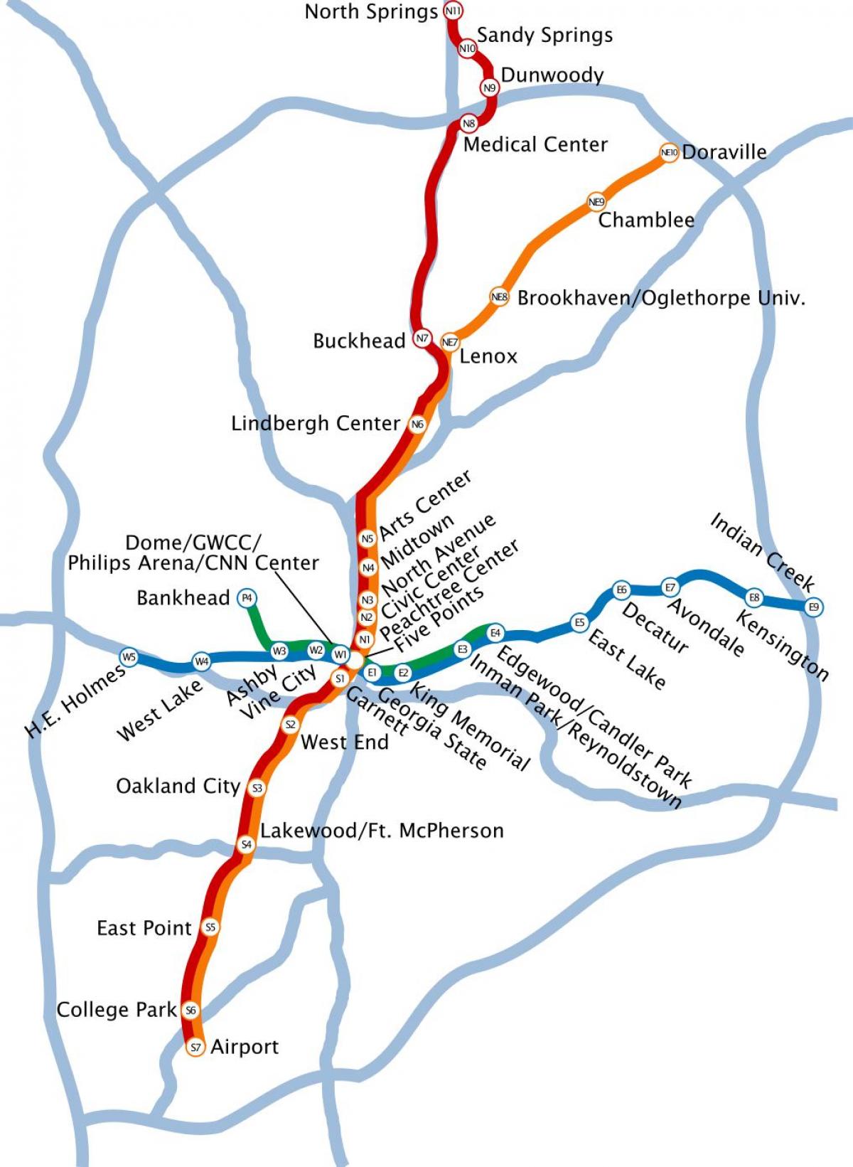 carte de métro de Atlanta