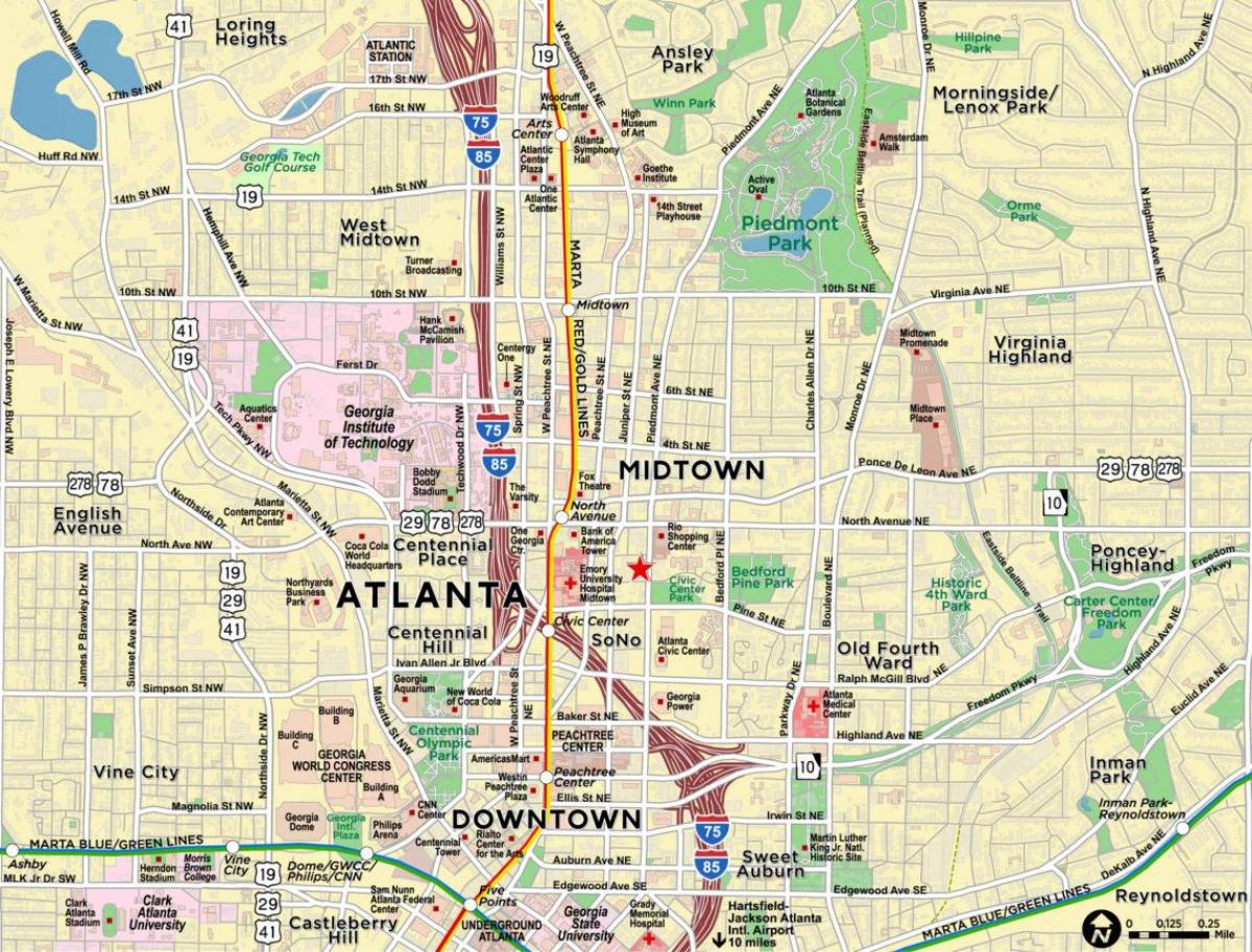 la carte de Atlanta