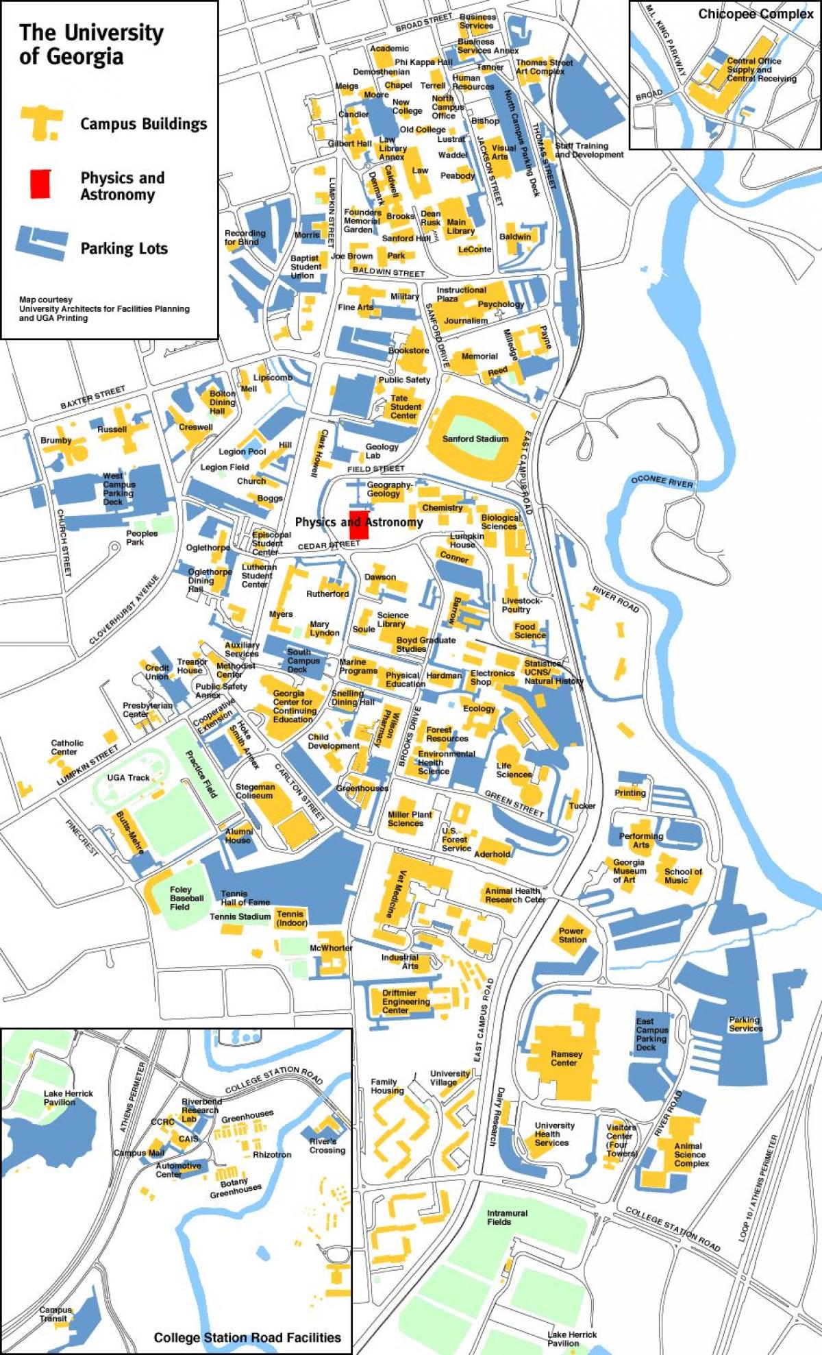 L'université de la Géorgie carte