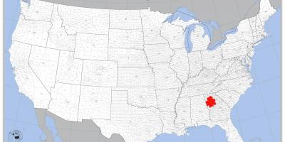 Atlanta sur la carte des états-unis