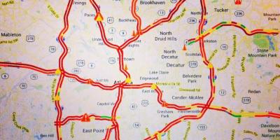 La carte de Atlanta trafic