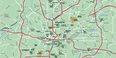 Grande région d'Atlanta la carte