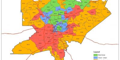 Région d'Atlanta zip code map