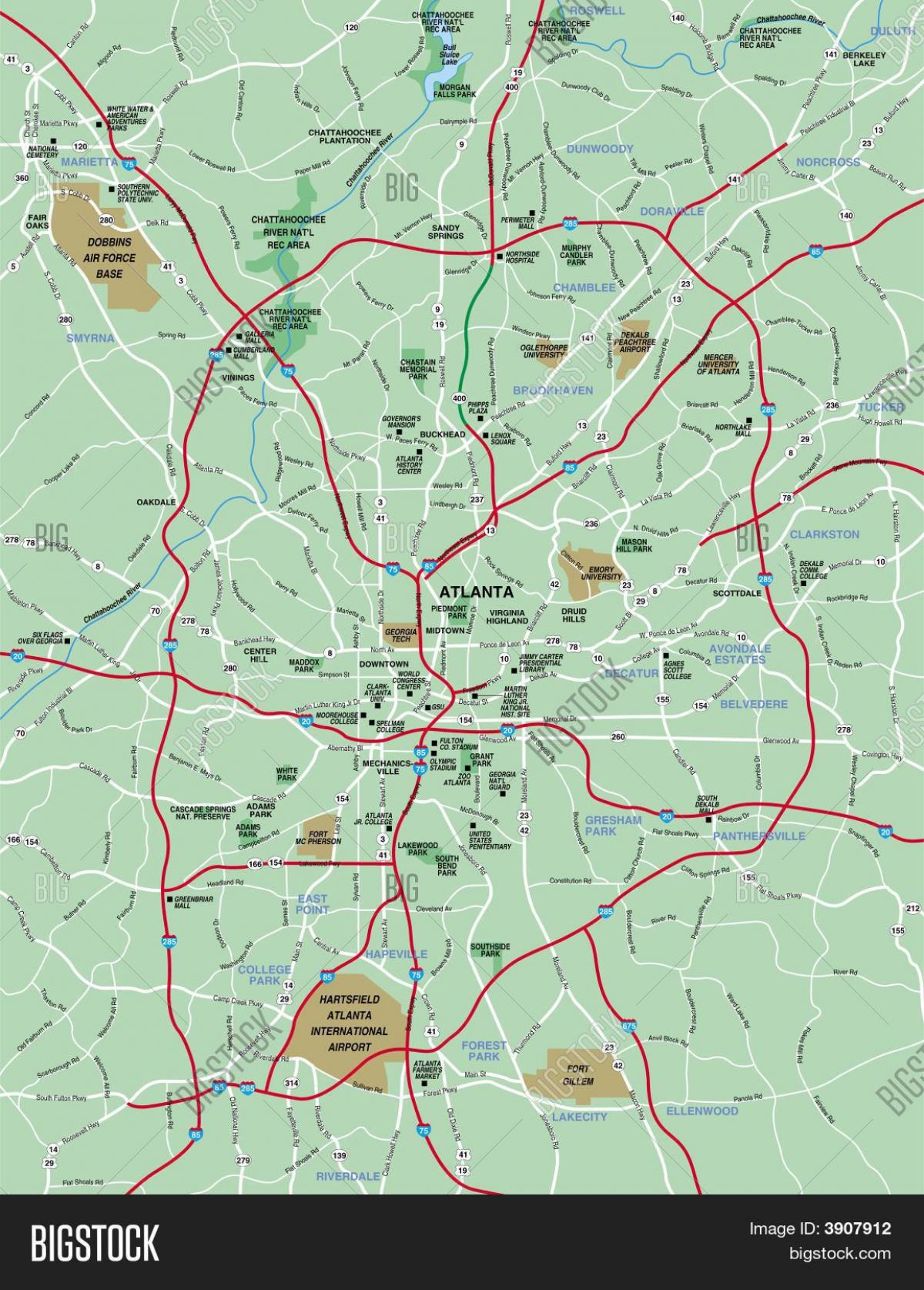 Carte De Greater Atlanta 