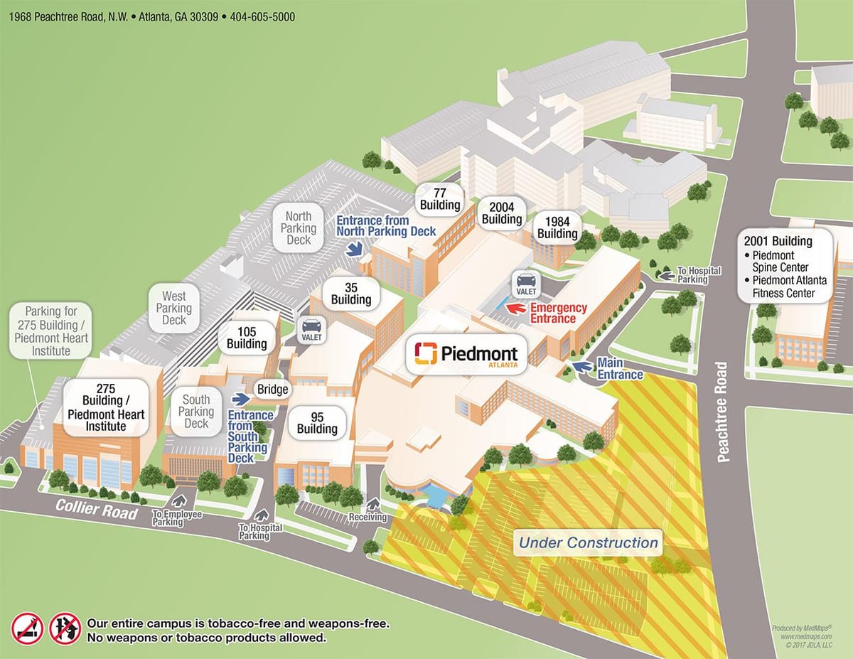 L'hôpital de piémont carte