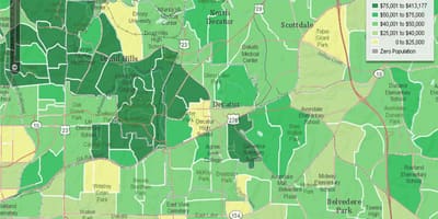 Carte démographique de Atlanta