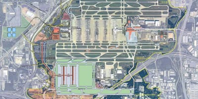 Carte de l'aéroport d'Atlanta, Géorgie