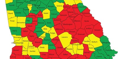 Atlanta, en Géorgie carte du comté de
