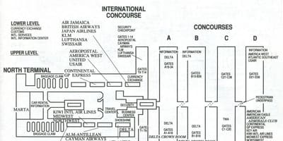 Atlanta airport terminal s carte